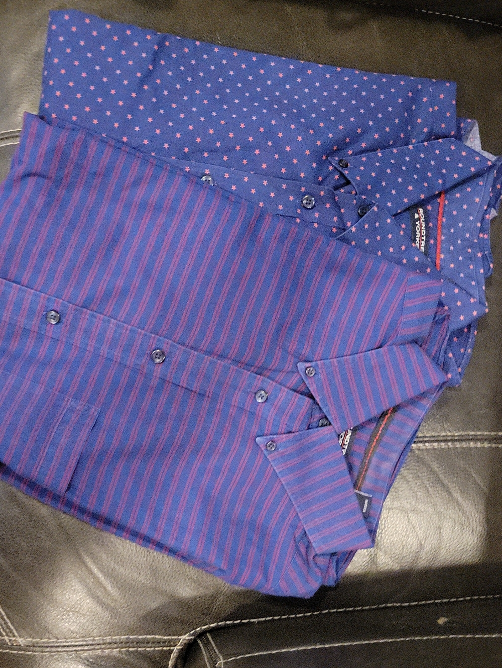 Roundtree And Yorke Men’s Purple Button-Down Patterned & Striped Shirts